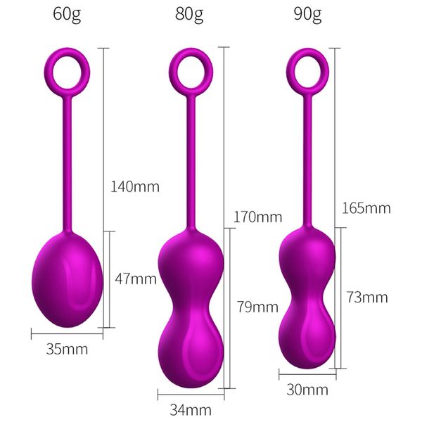 Набір вагінальних кульок Foxshow Kegel Balls Set, 3 шт (фіолетовий) 11232 фото