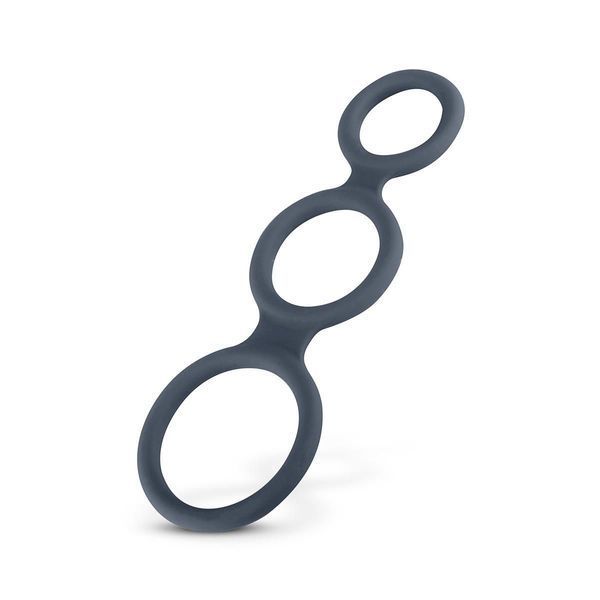 Эрекционное кольцо Boners Triple Cock Ring, 18 см (серый) 22012 фото