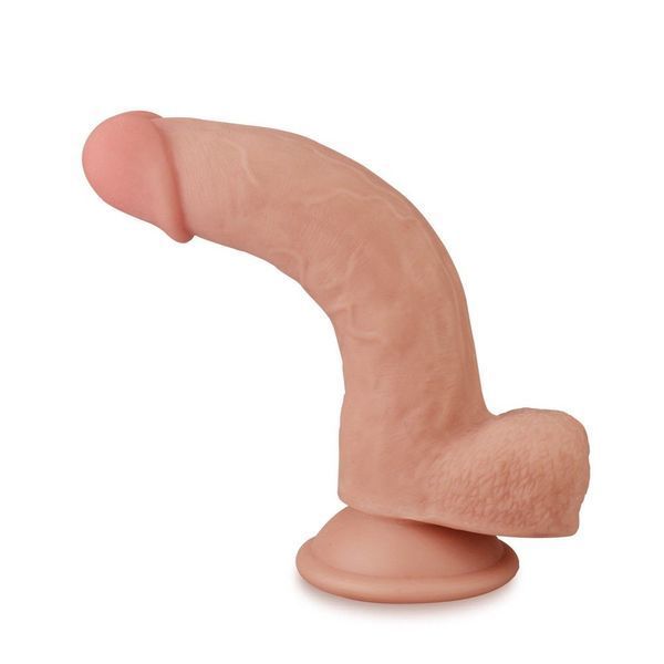 Фалоімітатор LoveToy Sliding-Skin Dual Layer Dong, 20 см (тілесний) 43918 фото