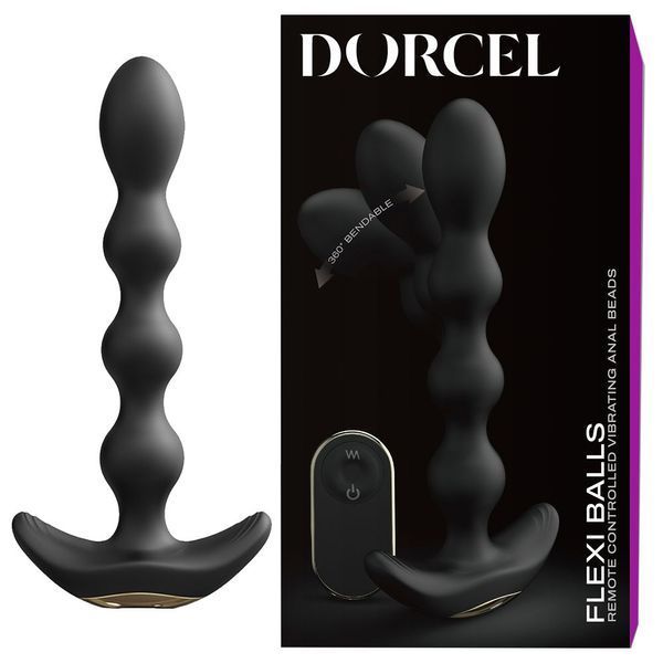 Анальная пробка Dorcel Flexi Balls, 18,2 см (чёрный) 36678 фото