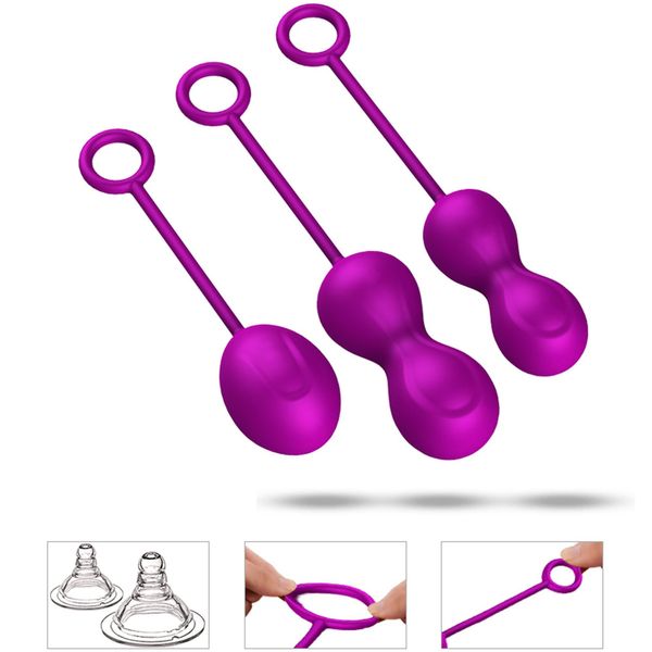 Набір вагінальних кульок Foxshow Kegel Balls Set, 3 шт (фіолетовий) 11232 фото