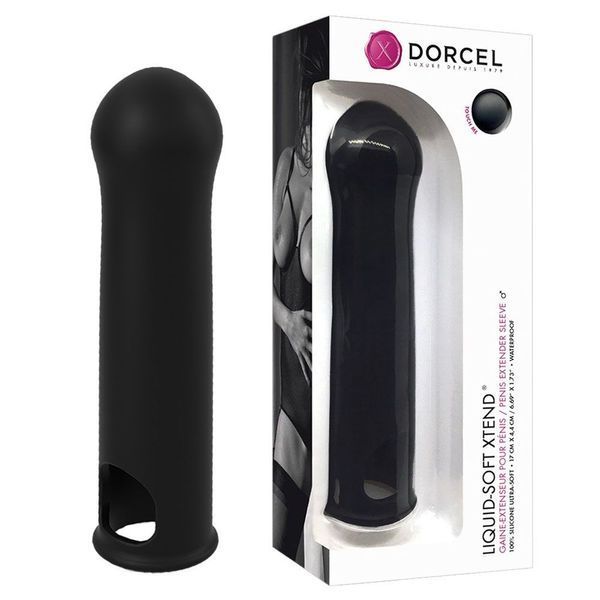 Насадка на пеніс Dorcel Liquid-soft Xtend, 17 см (чорний) 35854 фото