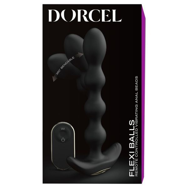 Анальная пробка Dorcel Flexi Balls, 18,2 см (чёрный) 36678 фото