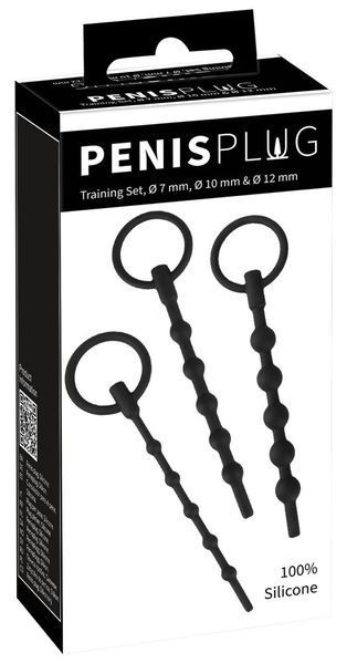 Стимулятор уретри Penisplug Training Set, 3 шт (чорний) 107750 фото