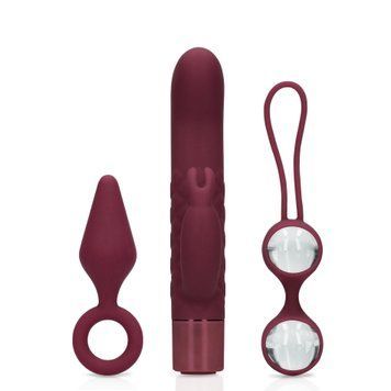 Набір секс-іграшок Loveline (S) explore Toy Kit for Her, 3 шт (бордовий) 29786_EU фото