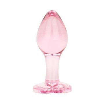 Анальная пробка EasyToys Anal Plug Glass M, 8.3 см (розовый) 162730 фото
