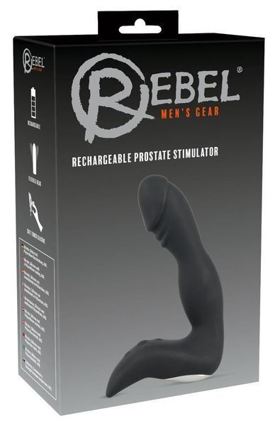 Масажер простати Rebel Rechargeable Prostate Stimulator, 12.7 см (чорний) 19154 фото