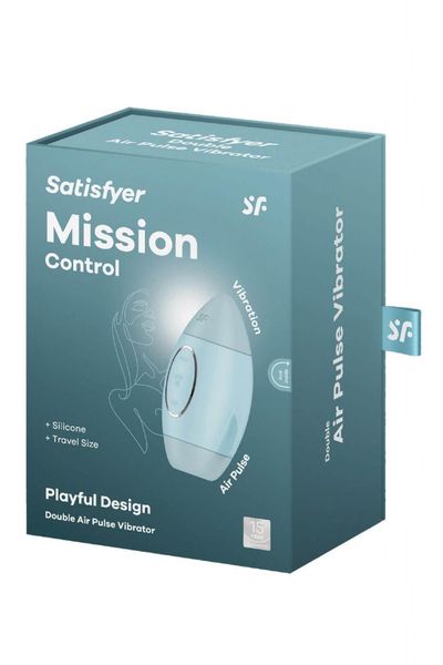 Вакуумный клиторальный стимулятор Satisfyer Mission Control, 10 см (голубой) 22511 фото