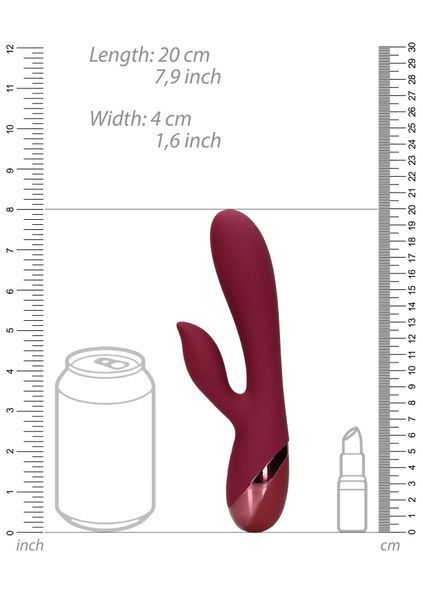 Вибратор-кролик Loveline Smooth Silicone Rabbit, 20 см (вишневый) 79512 фото