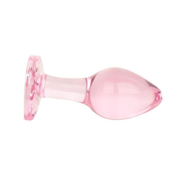 Анальна пробка EasyToys Anal Plug Glass M, 8.3 см (рожевий) 162730 фото