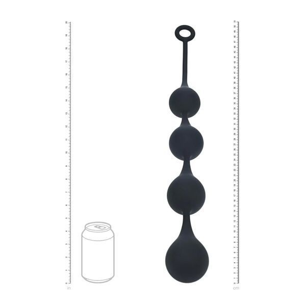 Анальні кульки Levelz by Shots Waterdrop Silicone Anal Balls XL, 49 см (чорний) 205366 фото