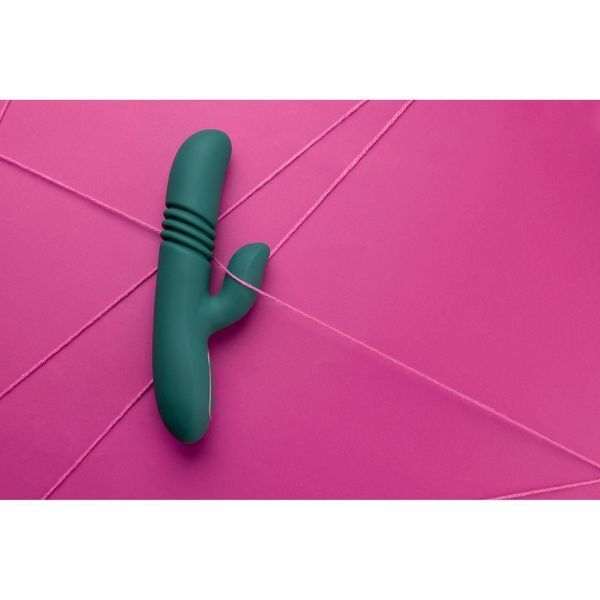 Вибратор-кролик Loveline Thrusting, 20.5 см (зеленый) 31069_EU фото