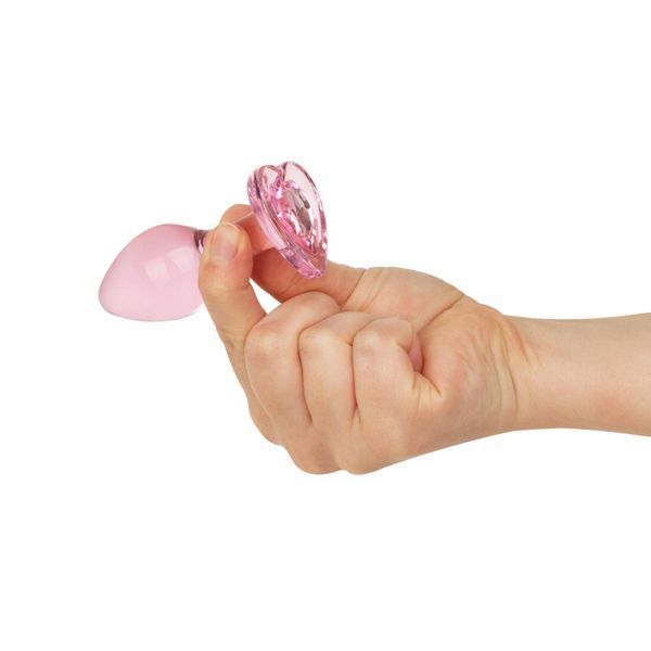 Анальна пробка EasyToys Anal Plug Glass M, 8.3 см (рожевий) 162730 фото