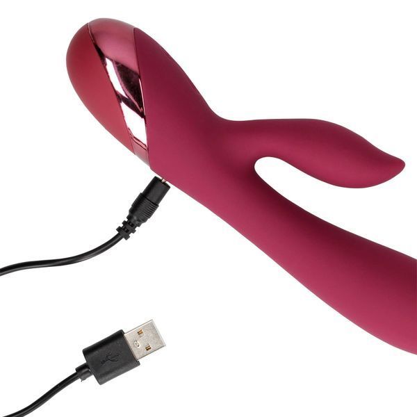 Вибратор-кролик Loveline Smooth Silicone Rabbit, 20 см (вишневый) 79512 фото