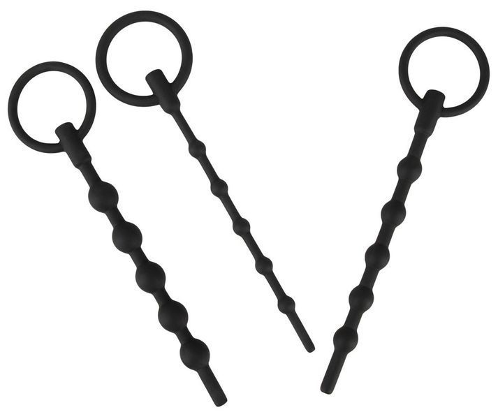 Стимулятор уретри Penisplug Training Set, 3 шт (чорний) 107750 фото