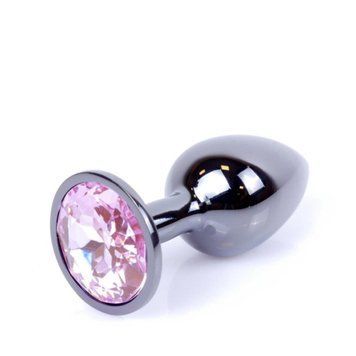 Анальная пробка MyLove Toys Jewellery Dark Silver Plug, 7 см (светло-розовый) 229640 фото