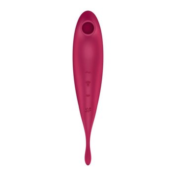 Вакуумный стимулятор клитора Satisfyer Twirling Pro+, 22,2 см (красный) 13919 фото