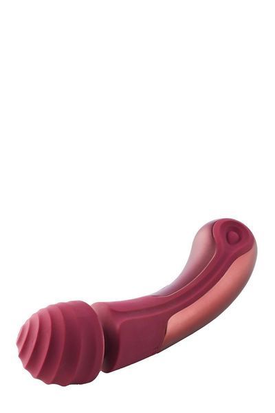 Вібромасажер Dream Toys Dinky Curved Wand Jacky O, 23 см (бордовий) 31622 фото