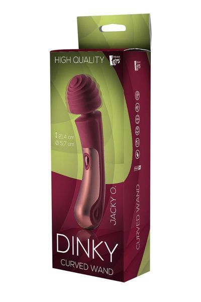 Вібромасажер Dream Toys Dinky Curved Wand Jacky O, 23 см (бордовий) 31622 фото