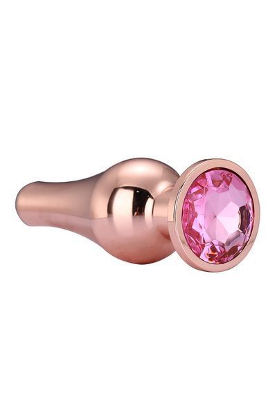 Анальная пробка Gleaming Love Gold Pleasure Plug M, 11 см (розовый) 78724 фото