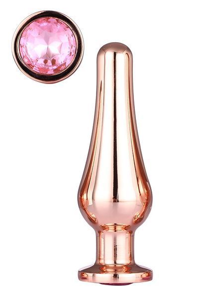 Анальная пробка Gleaming Love Gold Pleasure Plug M, 11 см (розовый) 78724 фото