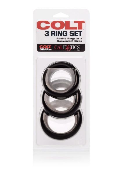 Набор эрекционных колец Calexotics Colt 3 Ring Set, 3 шт (черный) 38506_EU фото