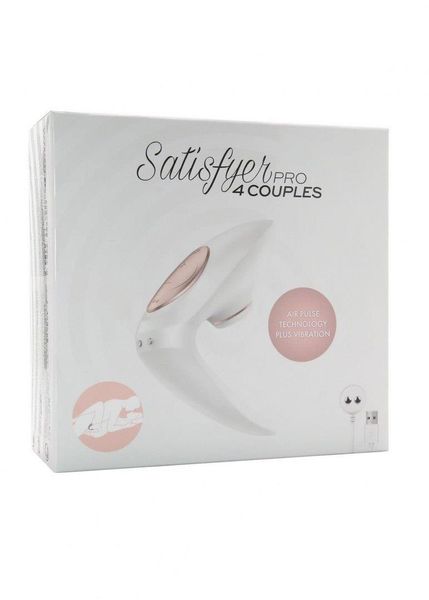 Вибратор с вакуумной стимуляцией для пар Satisfyer Pro 4 Couples, 12,3 см (белый) 8771 фото