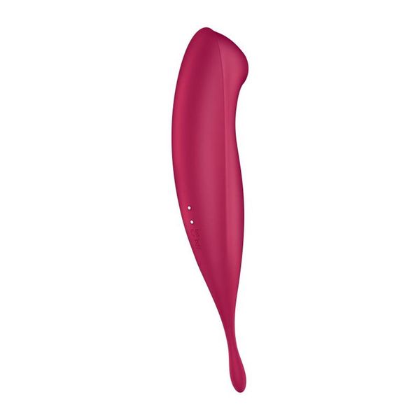 Вакуумный стимулятор клитора Satisfyer Twirling Pro+, 22,2 см (красный) 13919 фото