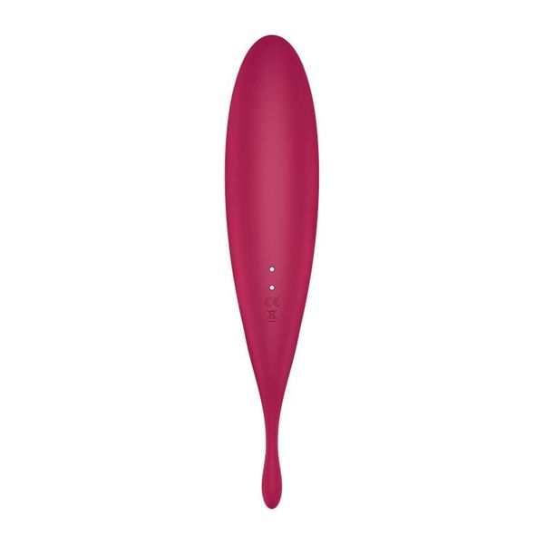 Вакуумный стимулятор клитора Satisfyer Twirling Pro+, 22,2 см (красный) 13919 фото