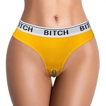 Трусики Lovetoy Ingen Bitch Vibrating Panties, XL (жовтий) 44182 фото