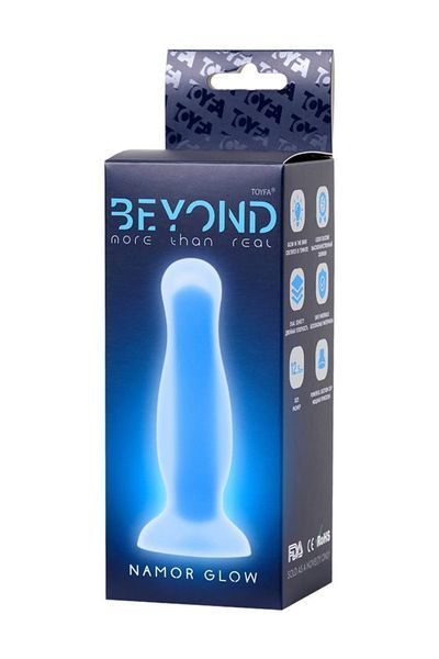 Анальна пробка Toyfa Beyond Namor Glow, 12.5 см (блакитний) 51139 фото