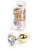 Анальна пробка з кристалом Boss Jewellery, 7 см (золотий) 15948 фото