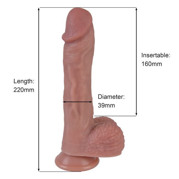 Фаллоимитатор Erospace Natural Play D5, 22 см (телесный) 99636 фото