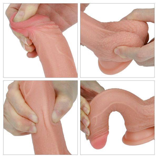 Фаллоимитатор на присоске Dual-Layered Silicone Cock Flesh, 18 см (телесный) 28852 фото