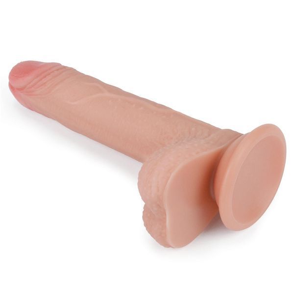 Фаллоимитатор на присоске Dual-Layered Silicone Cock Flesh, 18 см (телесный) 28852 фото