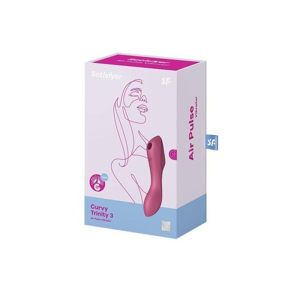 Вакуумний стимулятор клітора з вібрацією Satisfyer Curvy Trinity 3 (червоний) 27840 фото