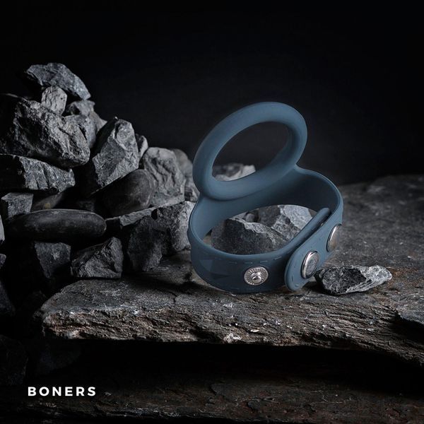 Ерекційне кільце Boners Cock & Ball Strap, L (сірий) 27102 фото