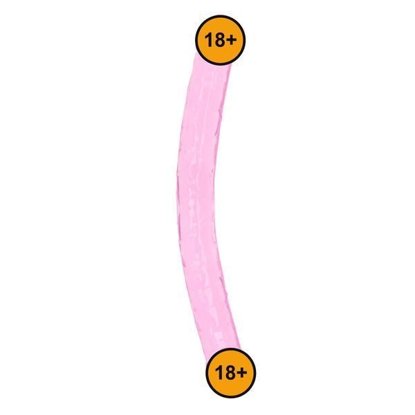 Двухсторонний фаллоимитатор RealRock Crystal Clear Double Dildo 13'', 34 см (розовый) 52180 фото