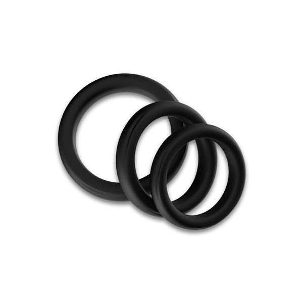 Ерекційне кільце B - Series Joy Triple black, 3 шт (чорний) 95572 фото