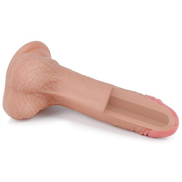Фаллоимитатор на присоске Dual-Layered Silicone Cock Flesh, 18 см (телесный) 28852 фото