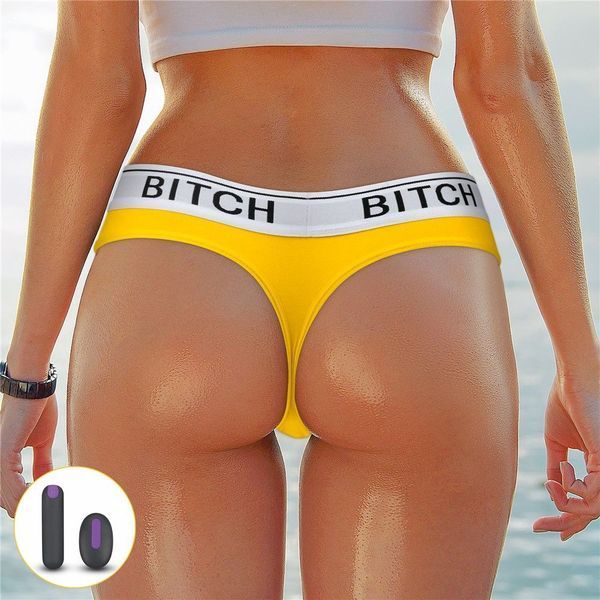 Трусики Lovetoy Ingen Bitch Vibrating Panties, XL (жовтий) 44182 фото