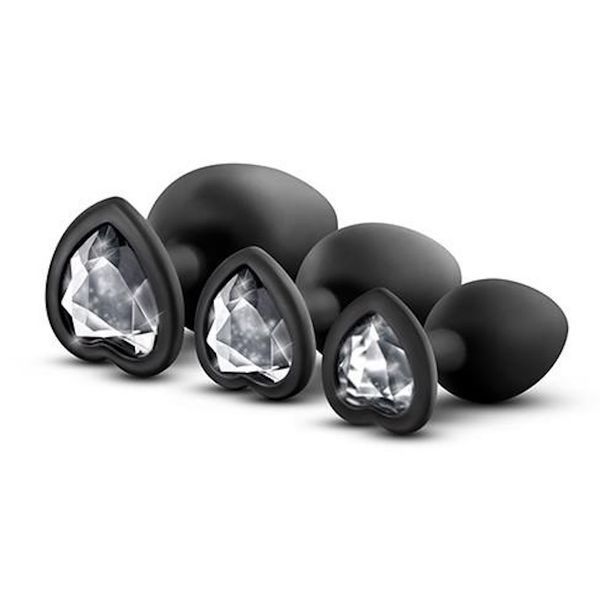 Набор анальных пробок Bling Plugs Trainer Kit, 3 шт (черный) 79060 фото