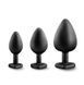 Набор анальных пробок Bling Plugs Trainer Kit, 3 шт (черный) 79060 фото 1