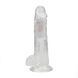 Фаллоимитатор RealRock LED Vibrating Straight Cock with Balls, 20 см (прозрачный) 219448 фото 2