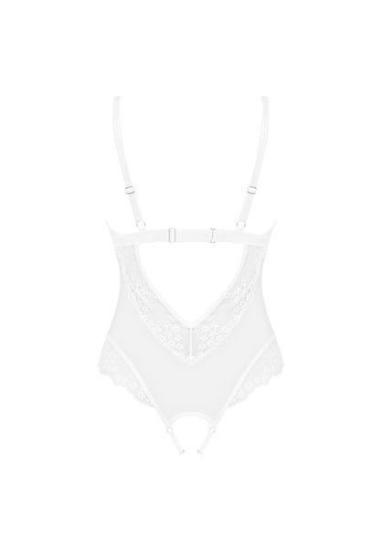 Еротичне боді з відкритою промежиною Obsessive Heavenlly XS/S (білий) 32212 фото