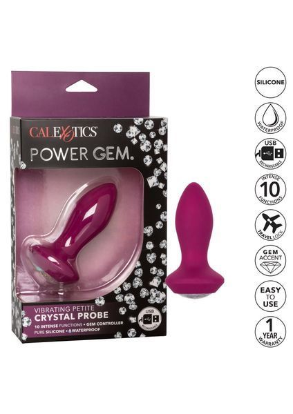Анальна пробка Calexotics Petite Crystal Probe, 9.5 см (фіолетовий) 38574 фото