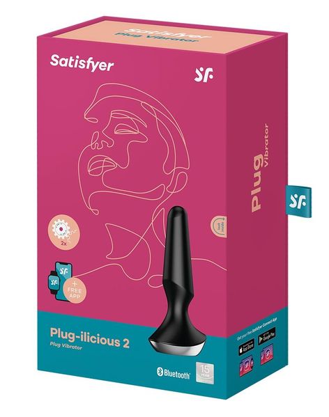 Анальная пробка Satisfyer Plug-ilicious 2, 14 см (черный) 11491 фото