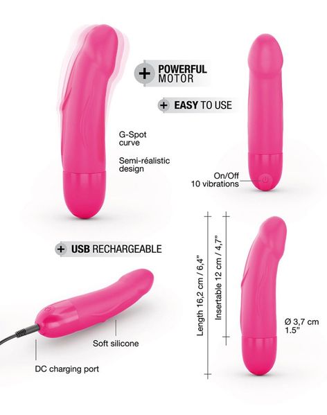 Вібратор для точки G Dorcel Real Vibration 2.0, 16 см (рожевий) 12818 фото