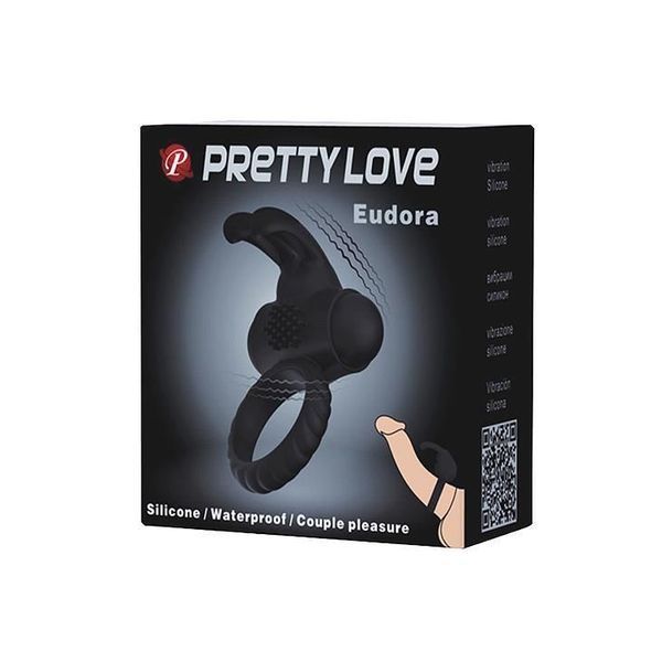Ерекційне кільце Pretty Love Eudora Penis Ring, 2,4 см (чорний) 15484 фото