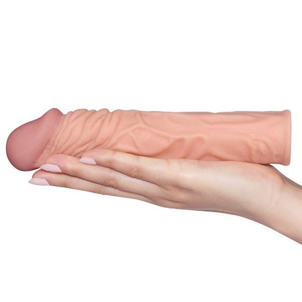 Насадка на пеніс LoveToy Pleasure, 18,5 см (тілесний) 28332 фото